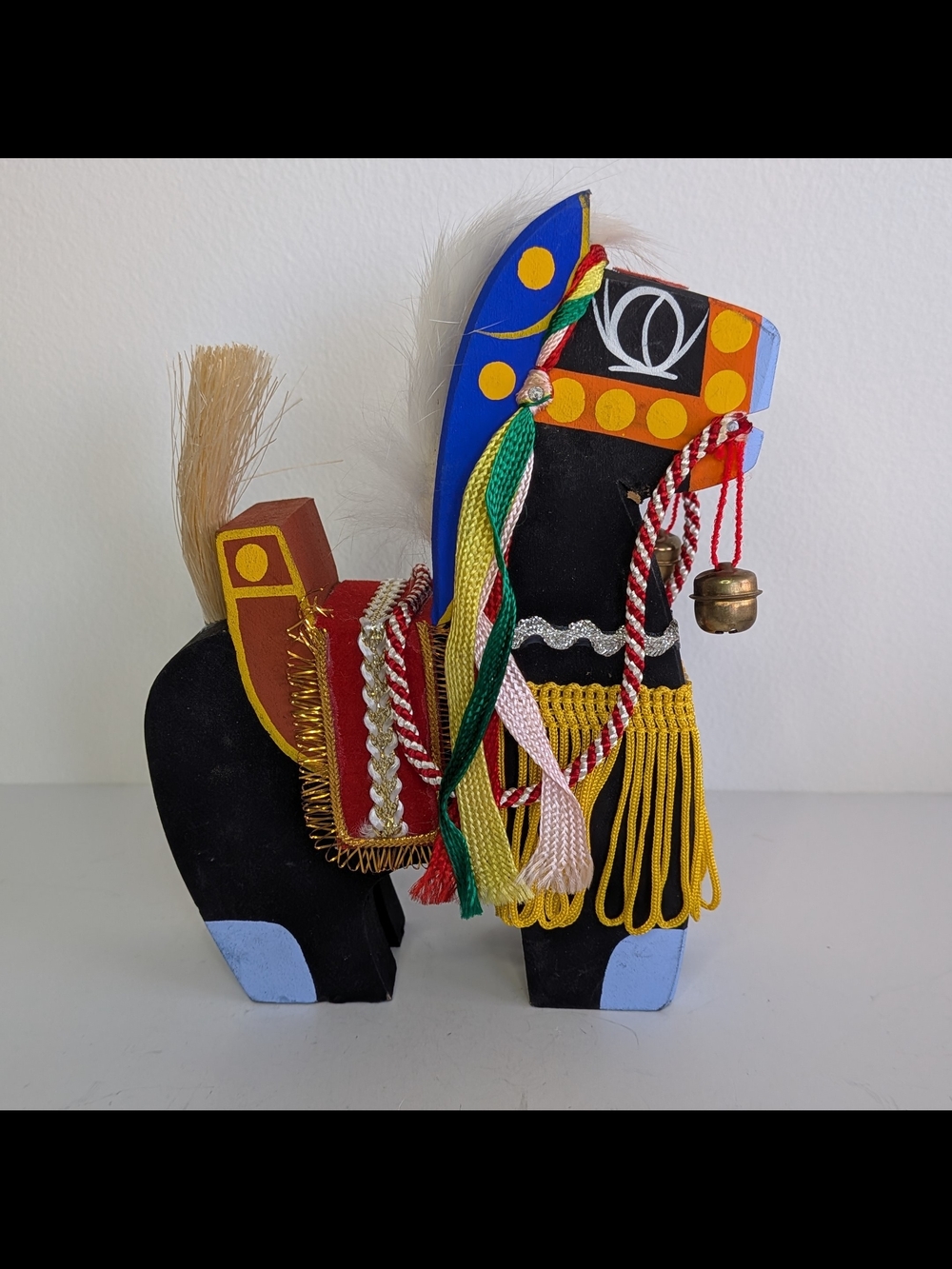 Vintage Japanese wood horse figurine Chagu Chagu Umakko Miharu Goma Hand Painted